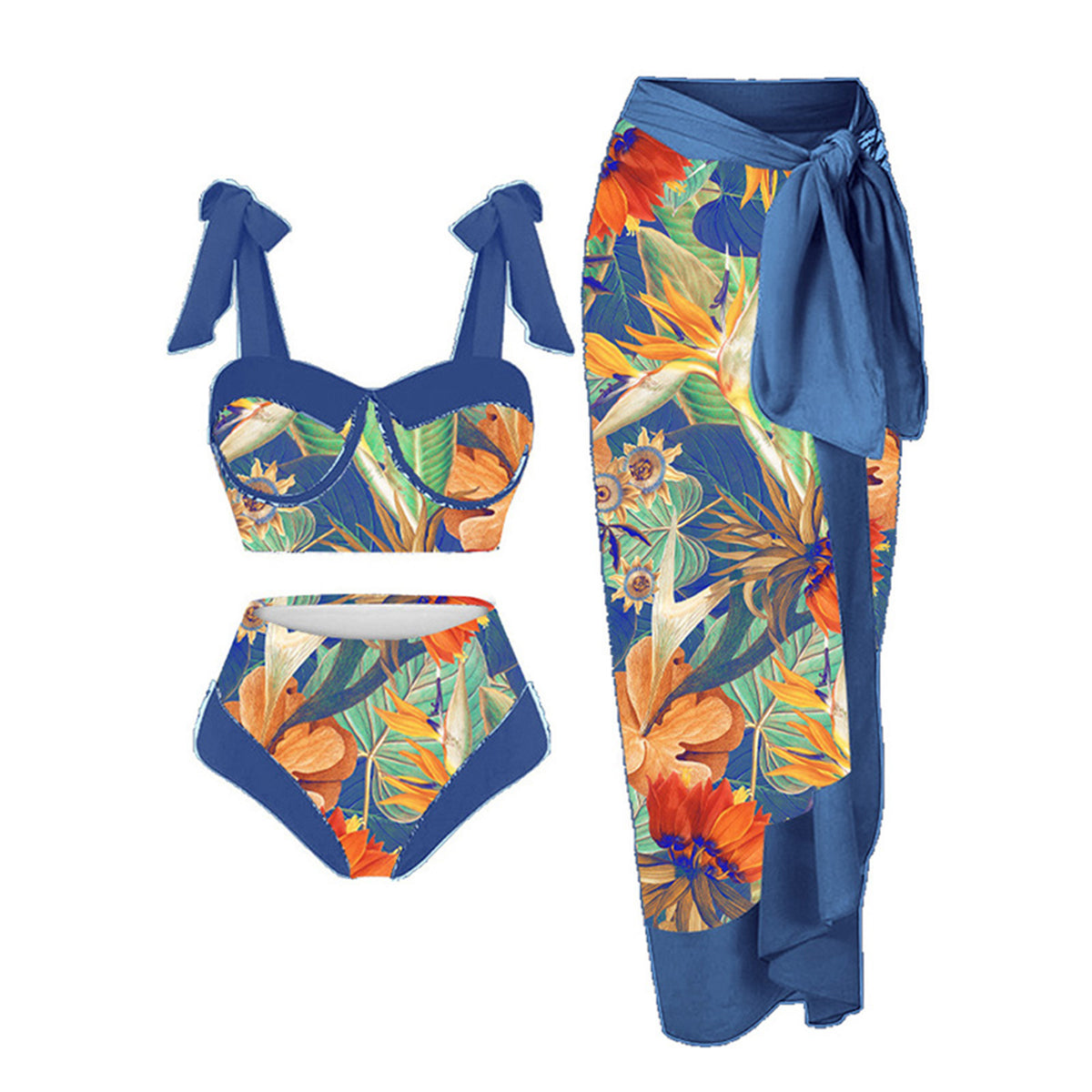 The Palermo Tropical Bikini & Sarong Set