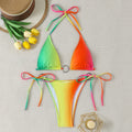 Strap up backless bikini
