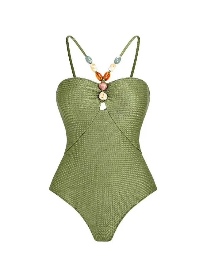 The Barbados Leaf-Print Swimsuit & Sarong Set