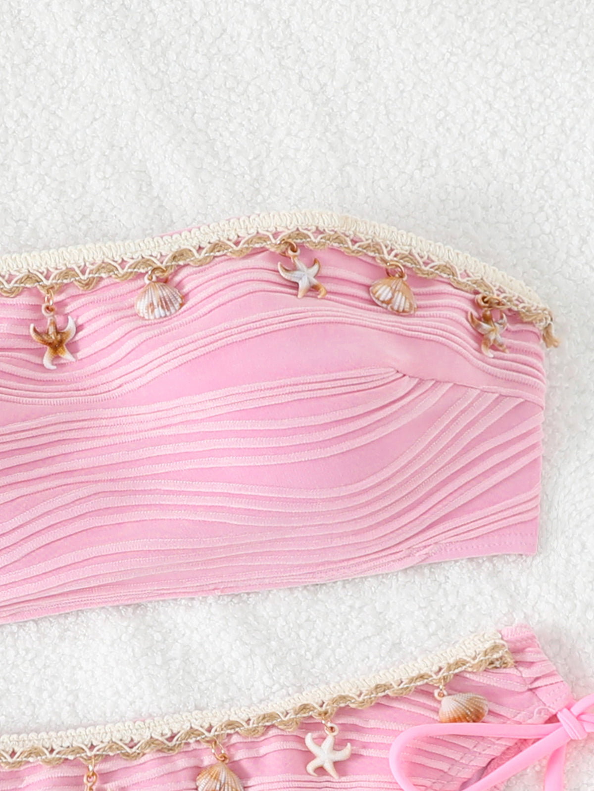 The Mykonos Shell-Trim Strapless Bikini Set