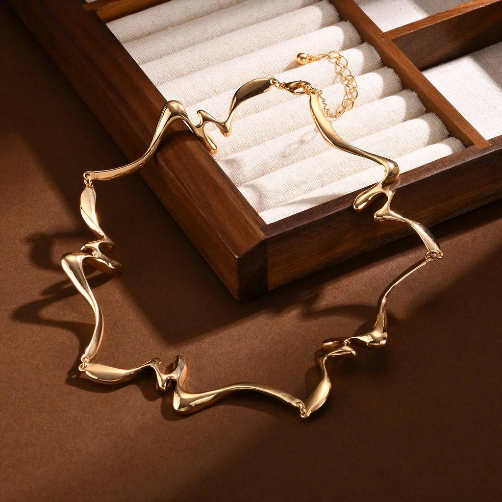 The Atelier Organic Wave Neckband & Bangle Jewellery Set