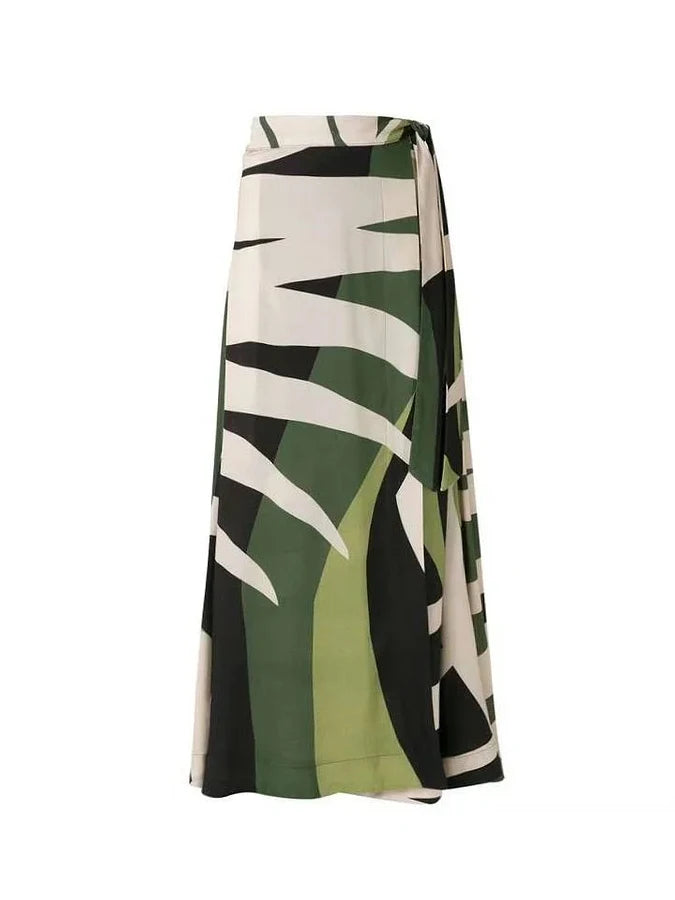 The Barbados Leaf-Print Swimsuit & Sarong Set
