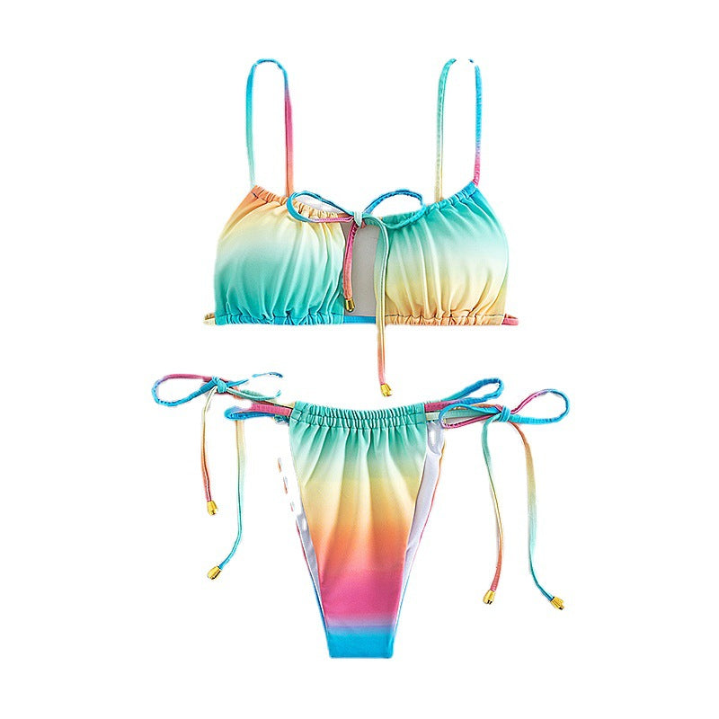 New style swimsuit ladies strap foreign trade European and American small clear three point sexy beach bikini