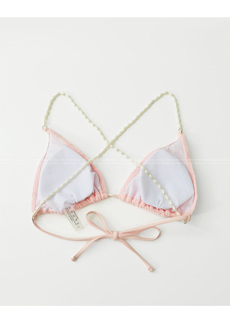The Riviera Blush Triangle Bikini Set