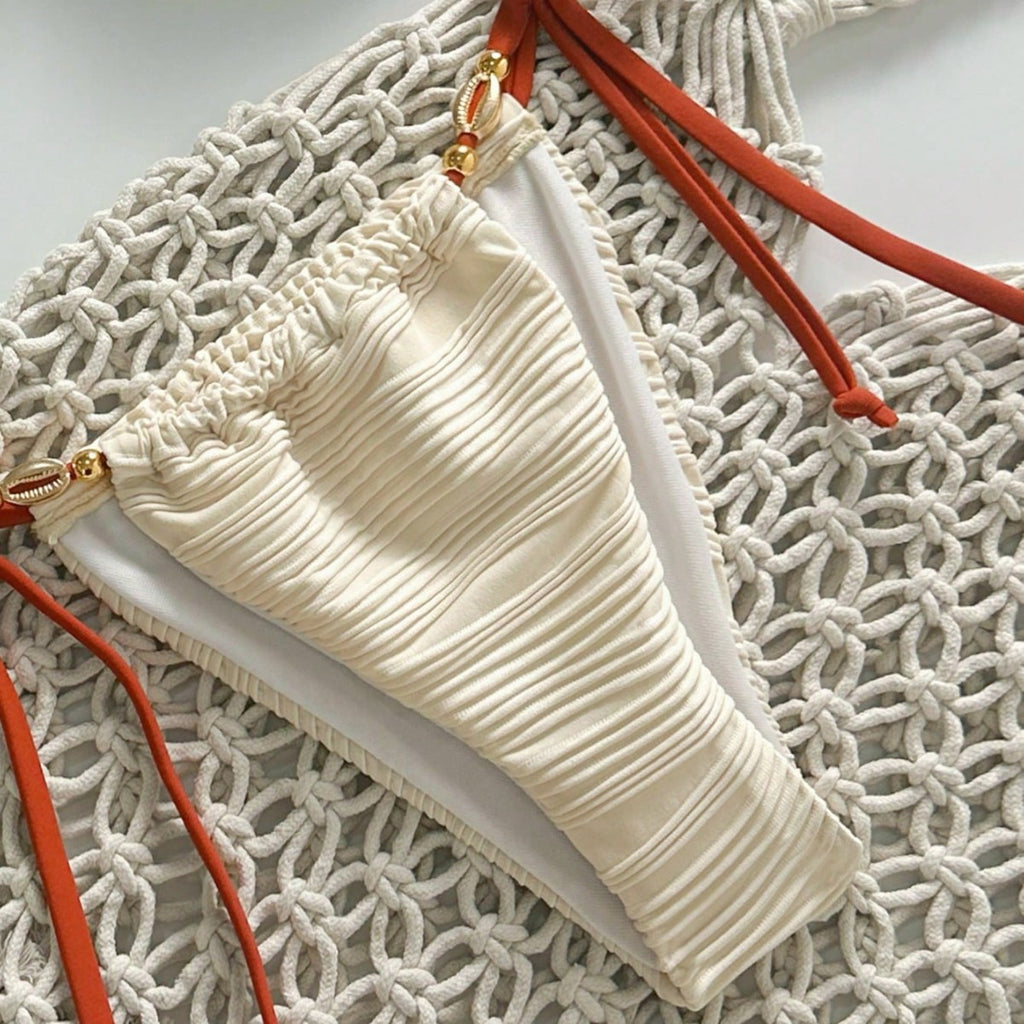 The Seashell Plissé Bandeau Bikini Set