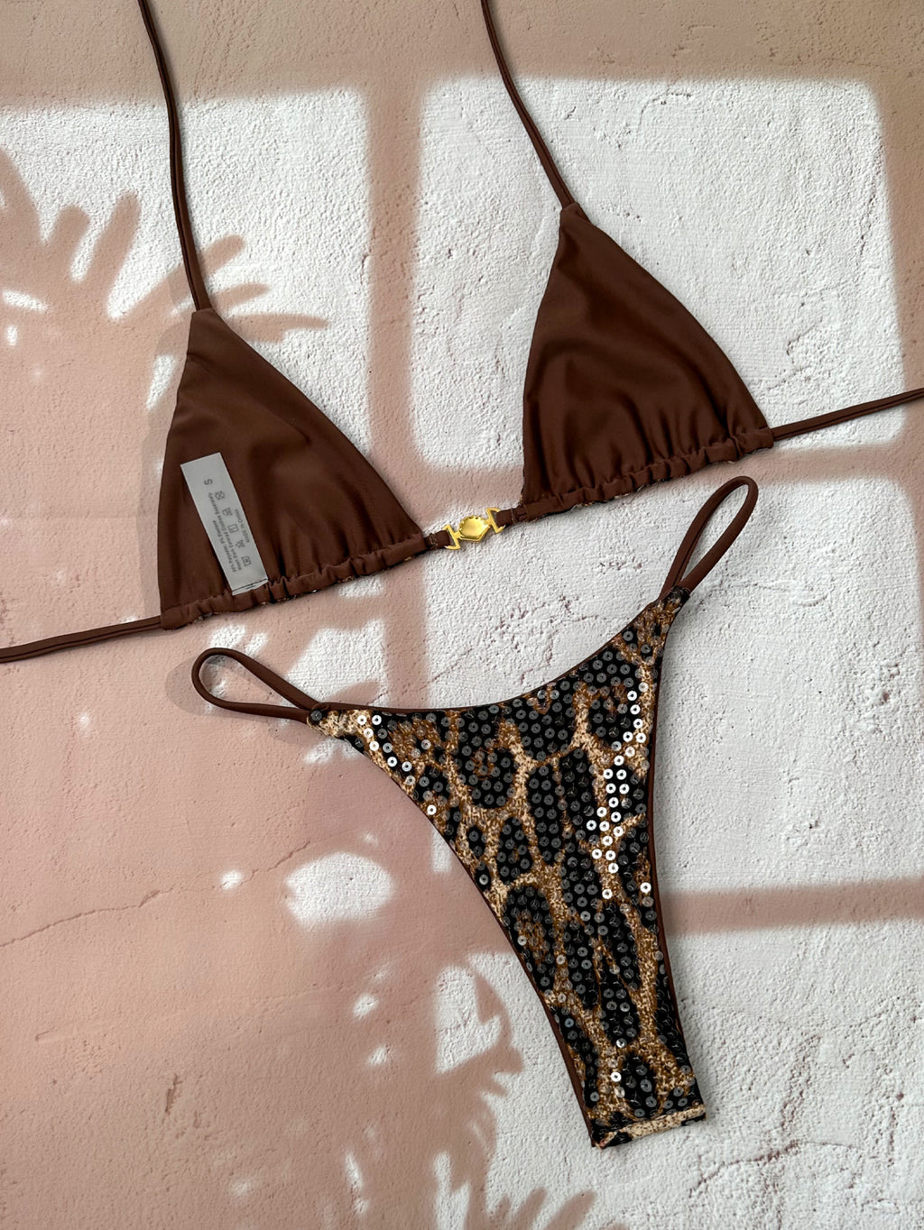 The Gia Shimmer Sequins Leopard Bikini Set