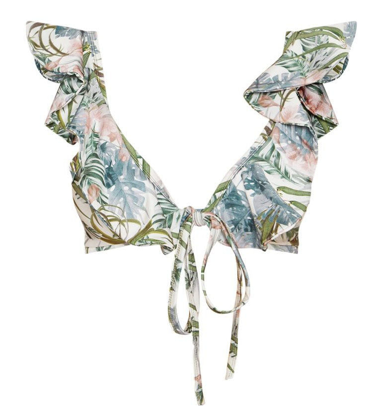 The Isla Ruffled Botanical Bikini Set