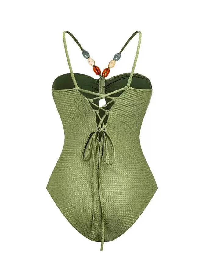 The Barbados Leaf-Print Swimsuit & Sarong Set