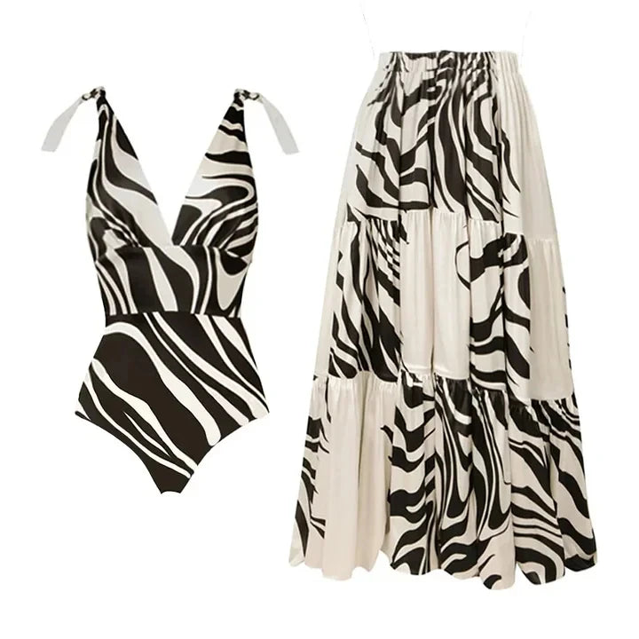 The Idube Safari Swimsuit & Sarong Set